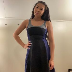 Blue gray and black dress